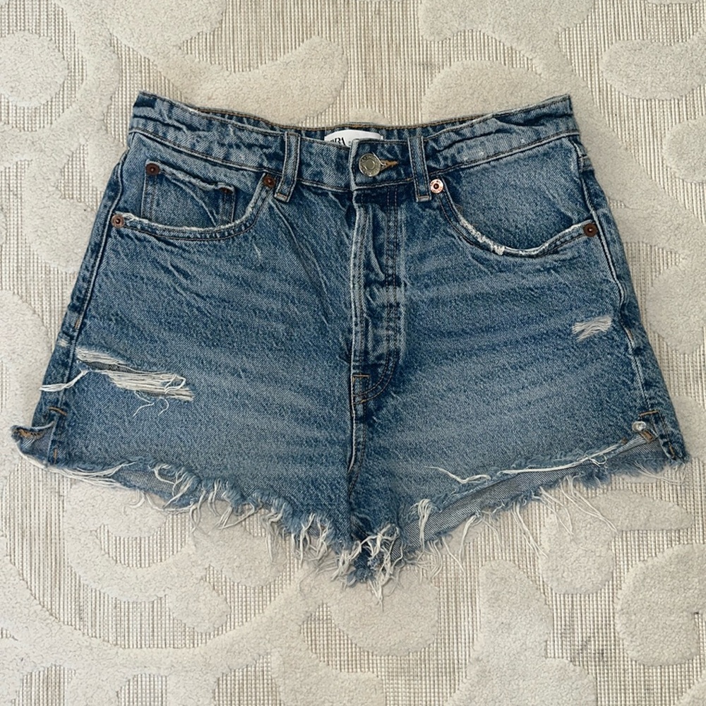 Zara high rise jean shorts